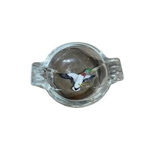 Vintage Mallard Duck Glass Ash tray.